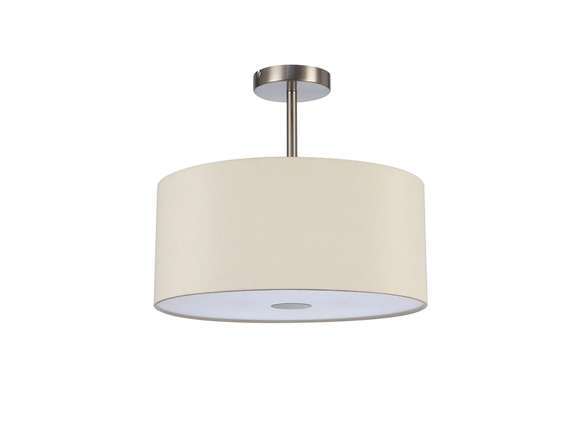 Baymont 40cm Semi Flush 3 Light Satin Nickel, Ivory Pearl, Frosted Diffuser DK0419  Deco Baymont SN IV